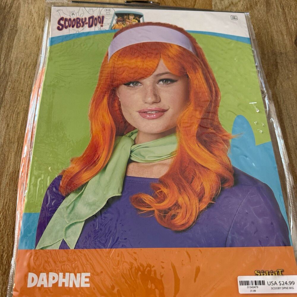 Spirit Halloween Scooby-Doo Daphne Costume Wig Orange Adult New